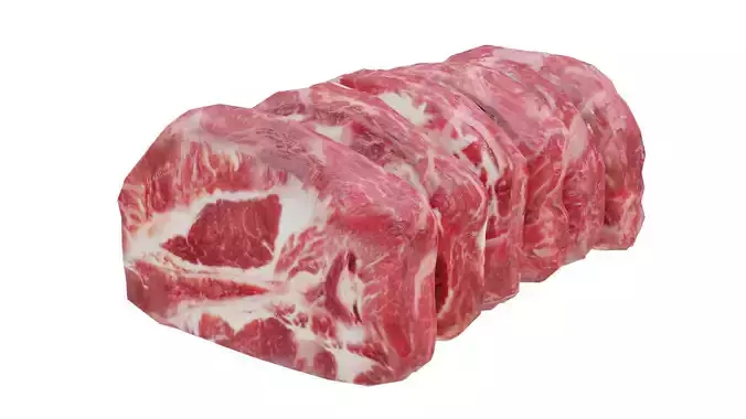 Backbone cute of meat Low-poly 3D model
