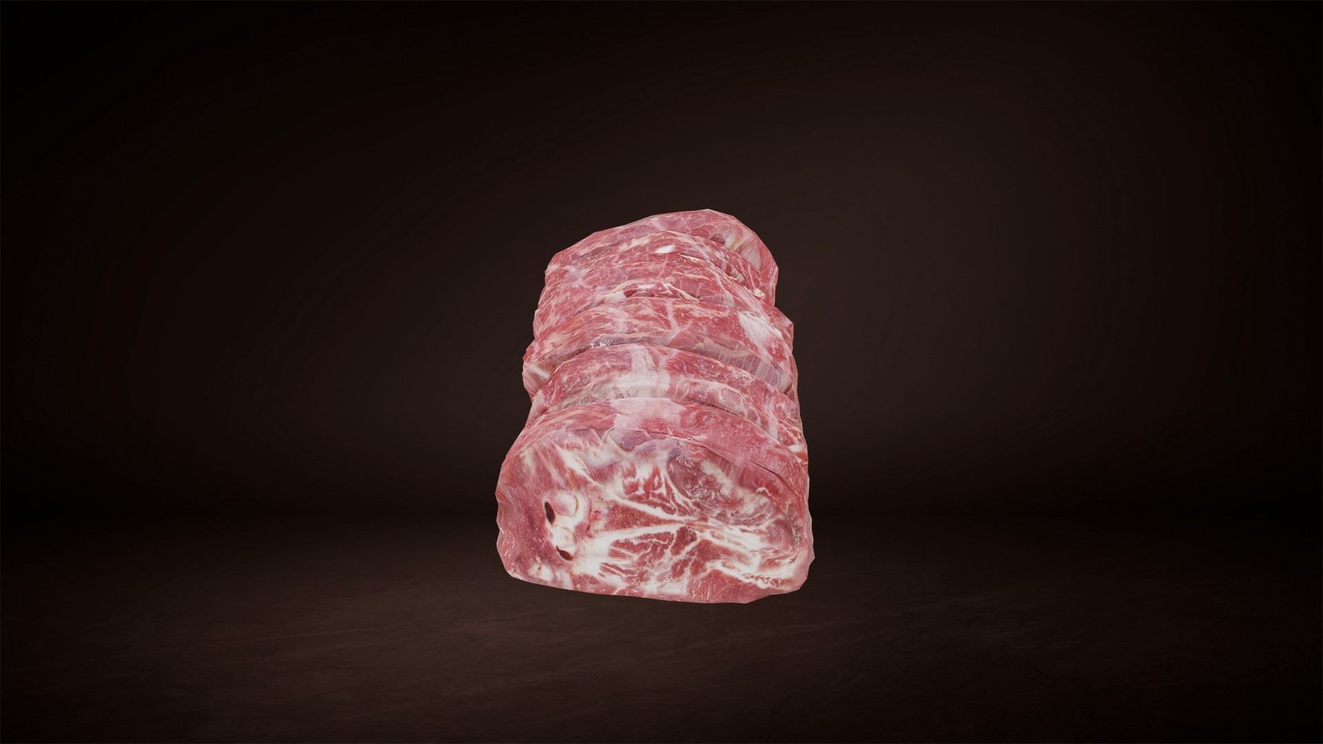 Backbone cute of meat Low-poly 3D model_7