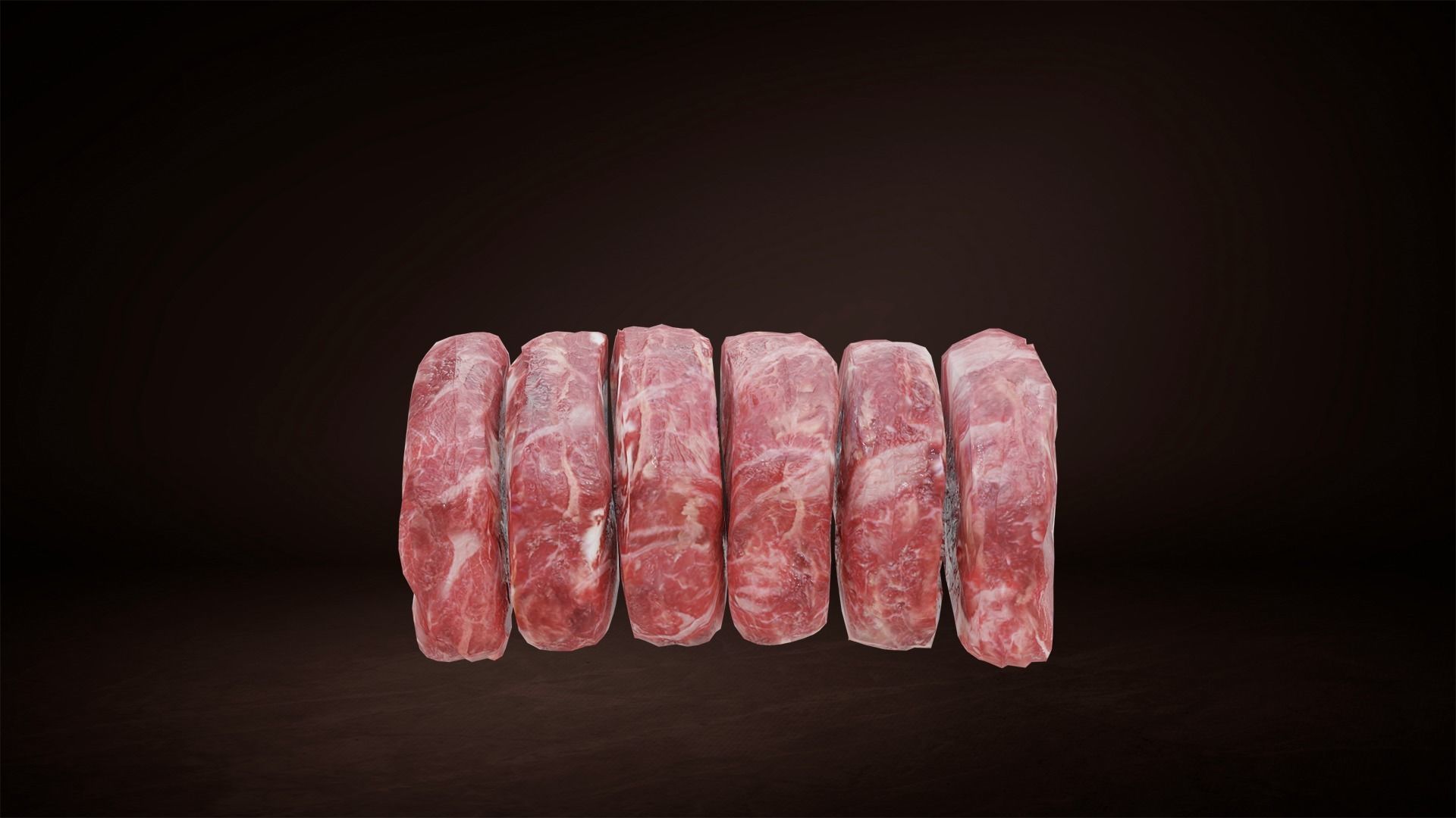 Backbone cute of meat Low-poly 3D model_6
