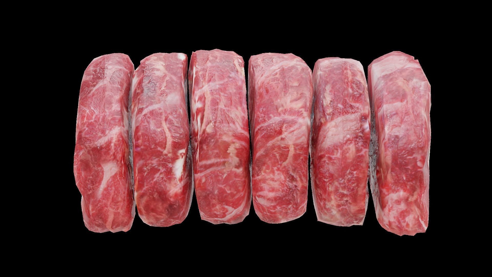 Backbone cute of meat Low-poly 3D model_1