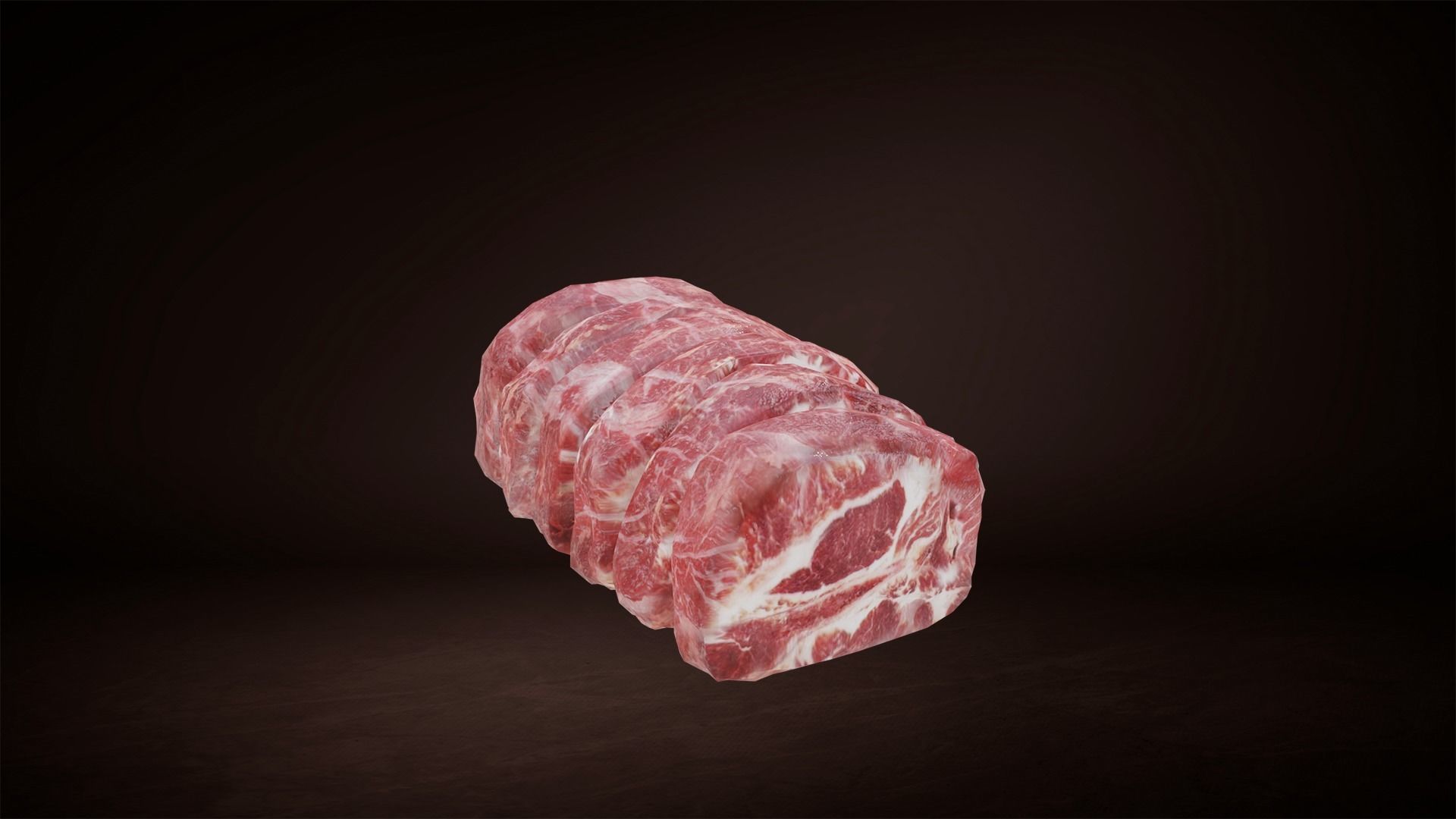 Backbone cute of meat Low-poly 3D model_9