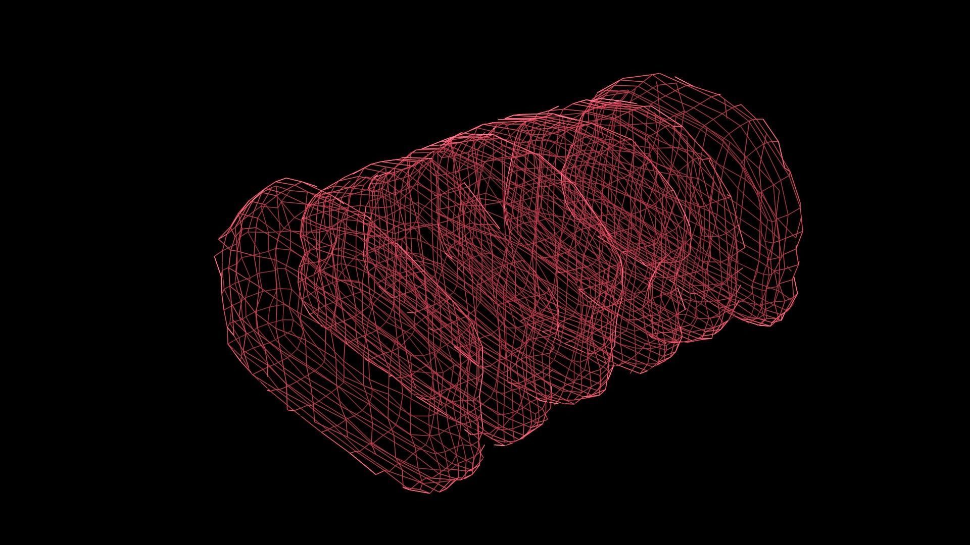 Backbone cute of meat Low-poly 3D model_10