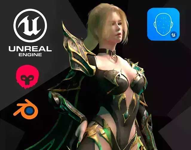Elf Warrior - Game Ready Low-poly 3D model