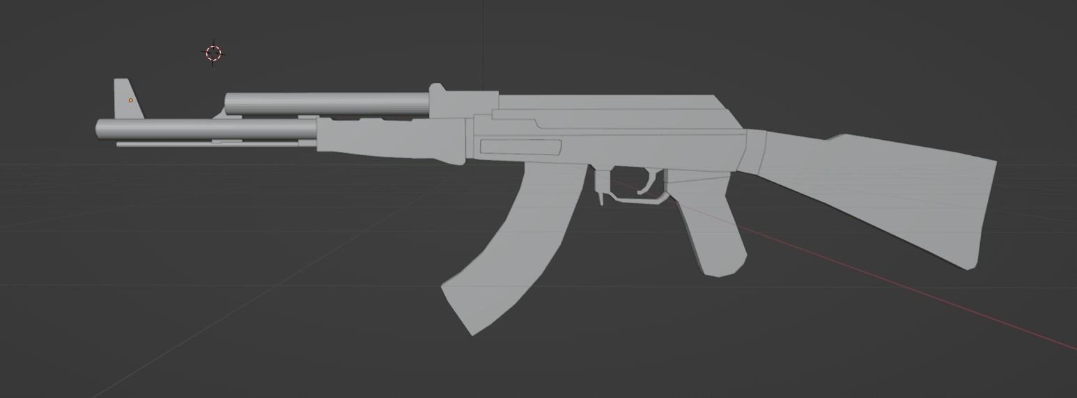AK-47 rifle 3D model_2