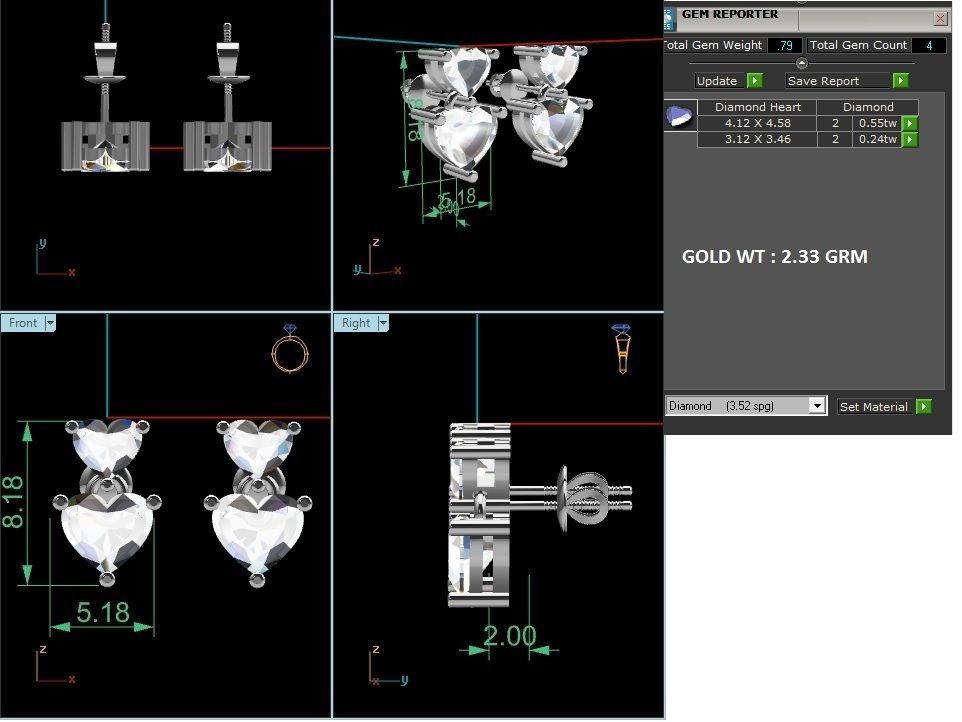 Women earrings 3D print model_1