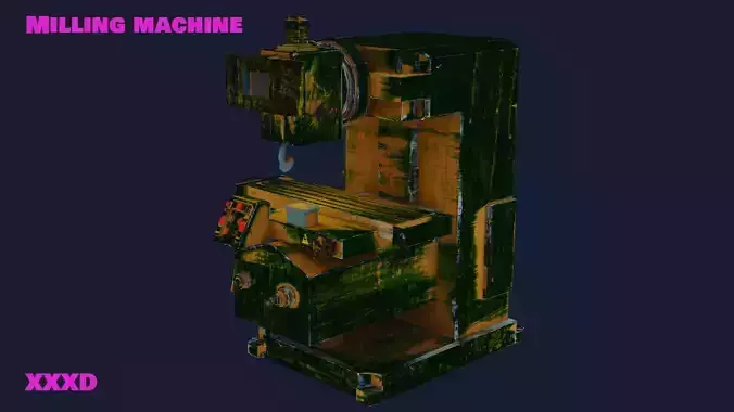 Milling machine Low-poly 3D model