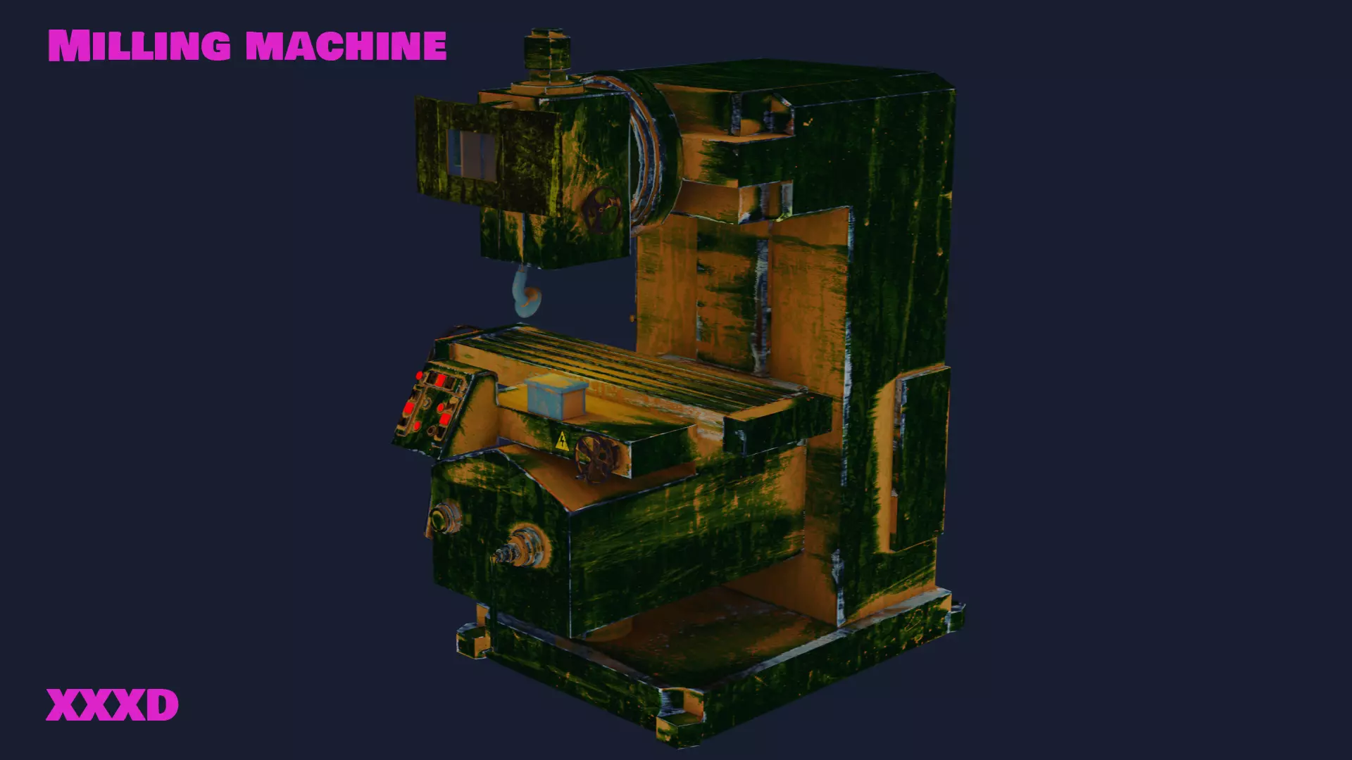 Milling machine Low-poly 3D model