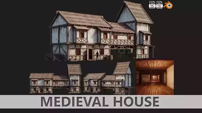 Medieval House 33 PBR 4K GameReady Low-poly 3D model