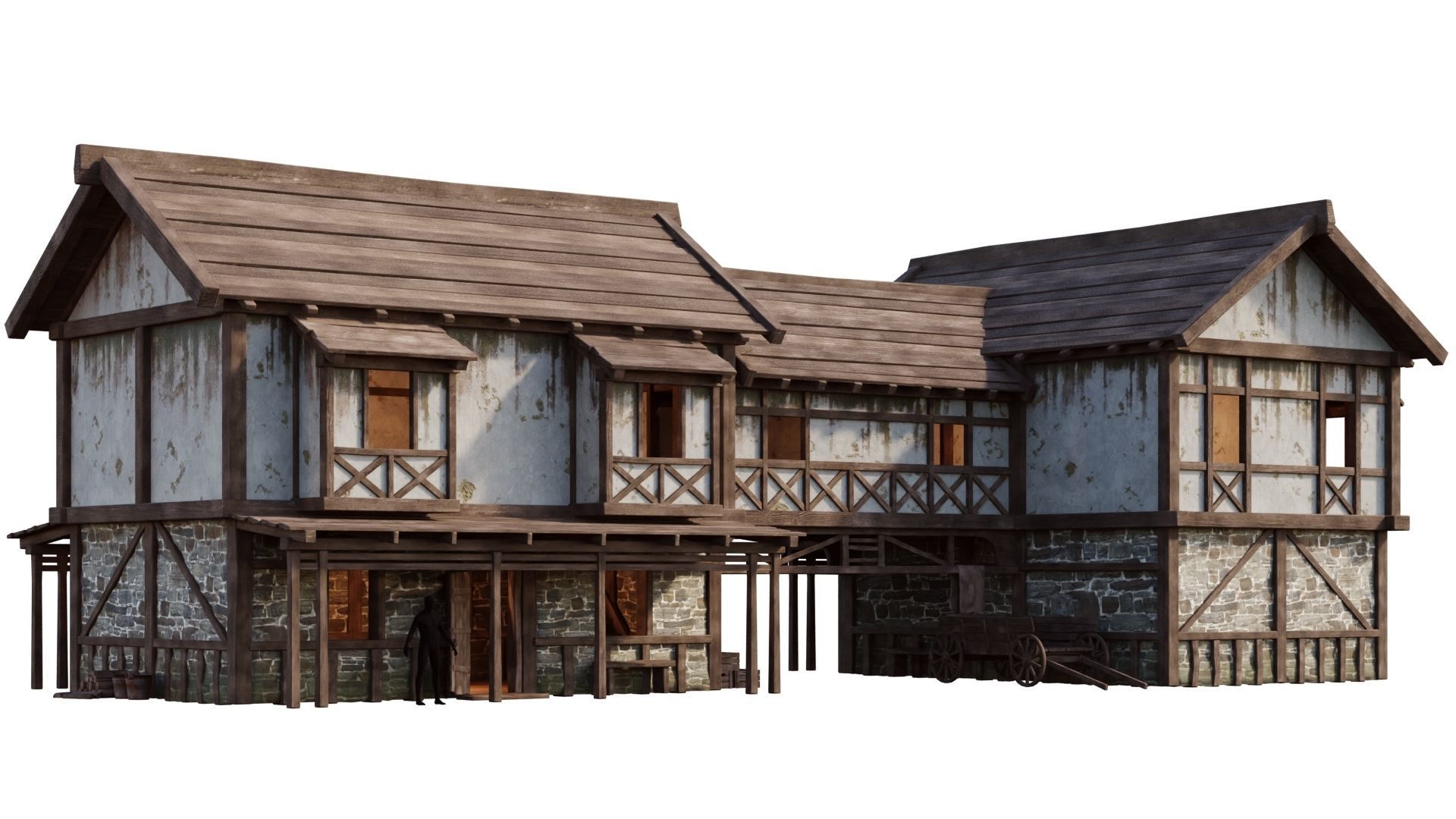 Medieval House 35 PBR 4K GameReady Low-poly 3D model_1