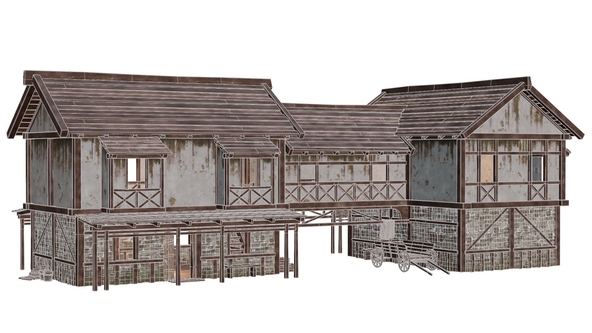 Medieval House 35 PBR 4K GameReady Low-poly 3D model_5