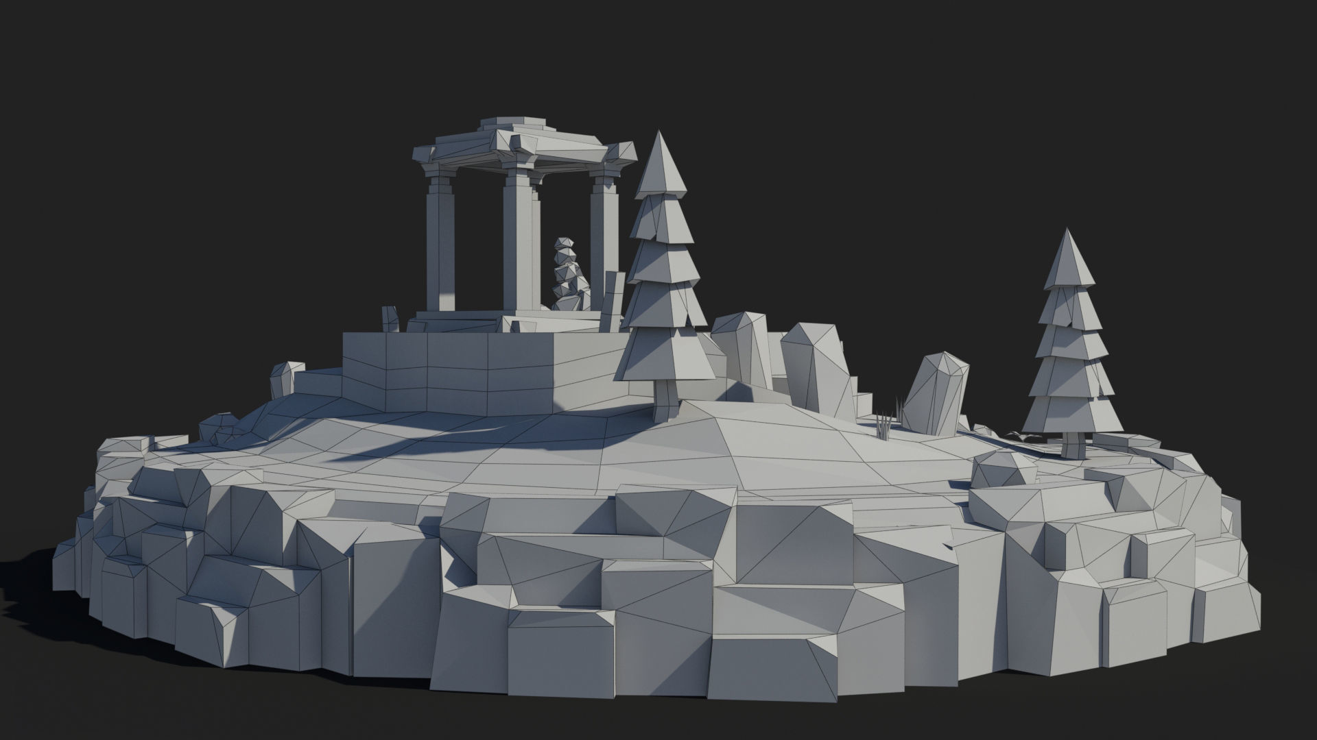 Island cartoon x1  Low-poly 3D model_7