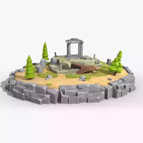 Island cartoon x1  Low-poly 3D model