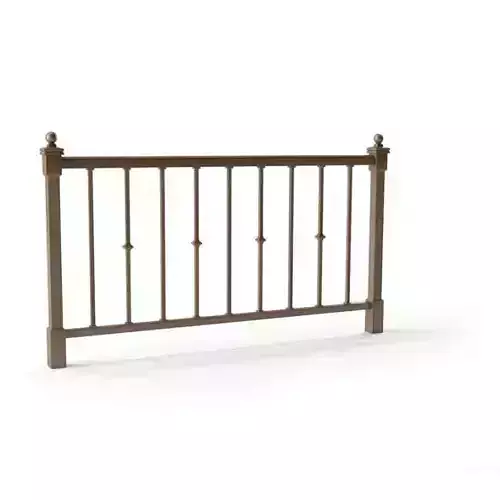 Retro Wooden Banister Railing 3D model
