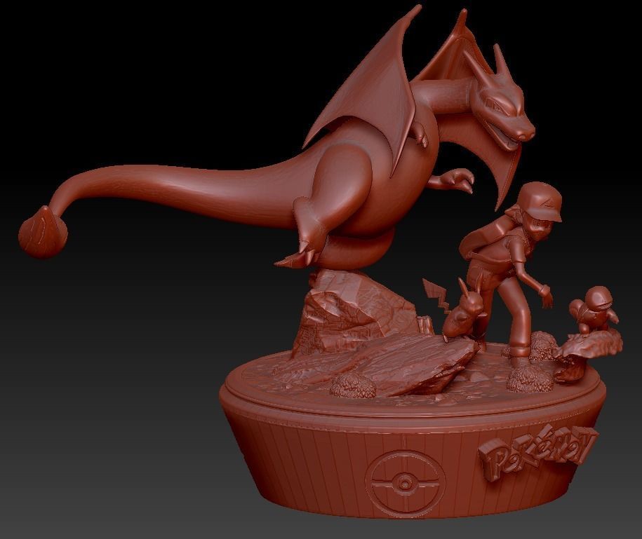 Pokemon Ash Team 3D print model_3