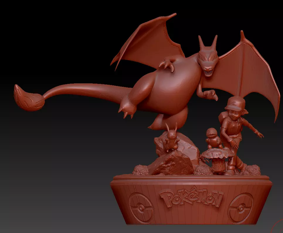 Pokemon Ash Team 3D print model_0