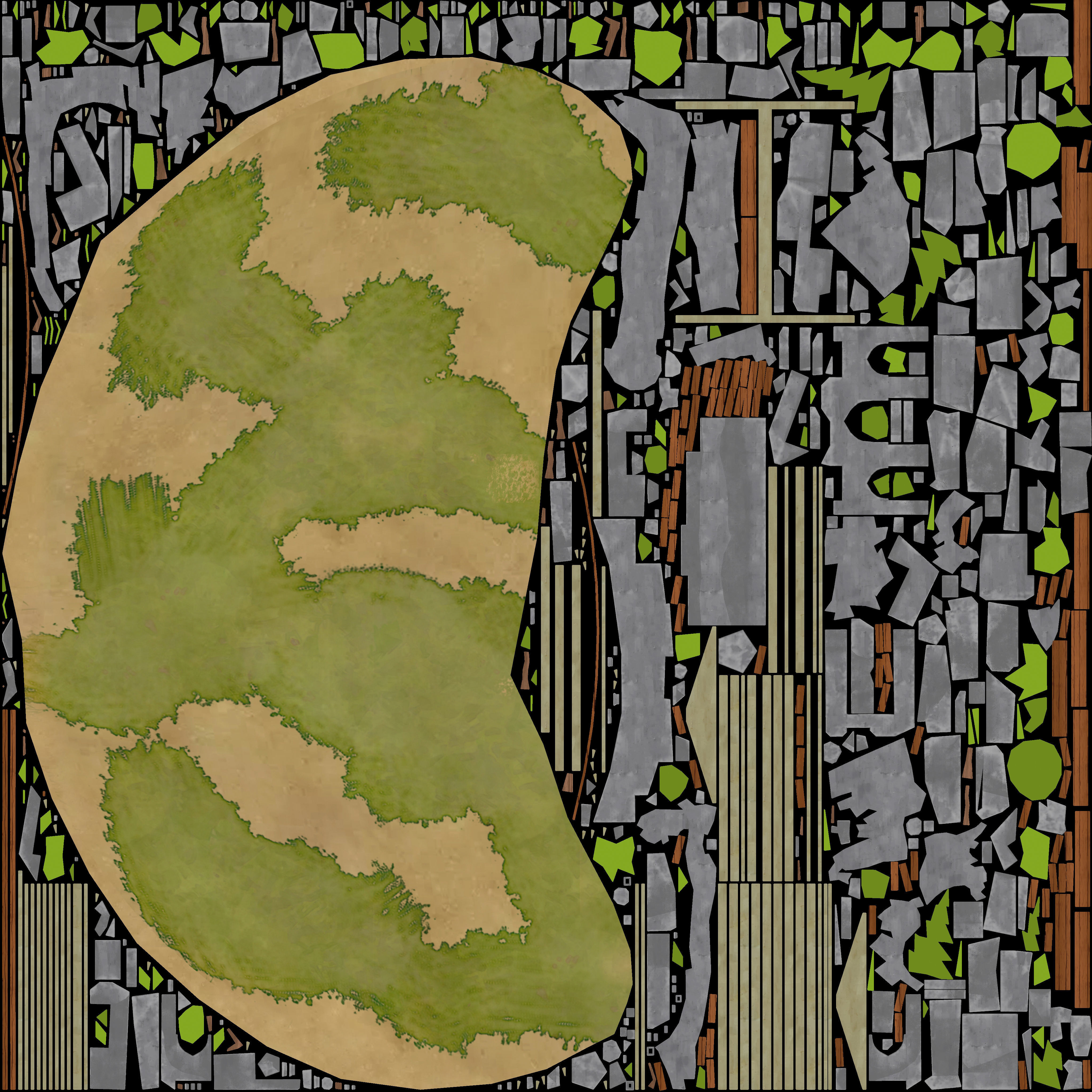 Island cartoon x3 Low-poly 3D model_7