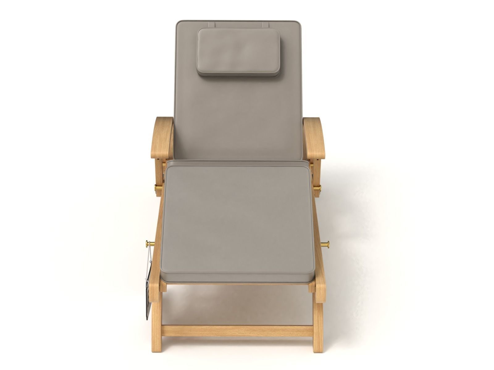 Wooden Sun Lounger 3D model_10