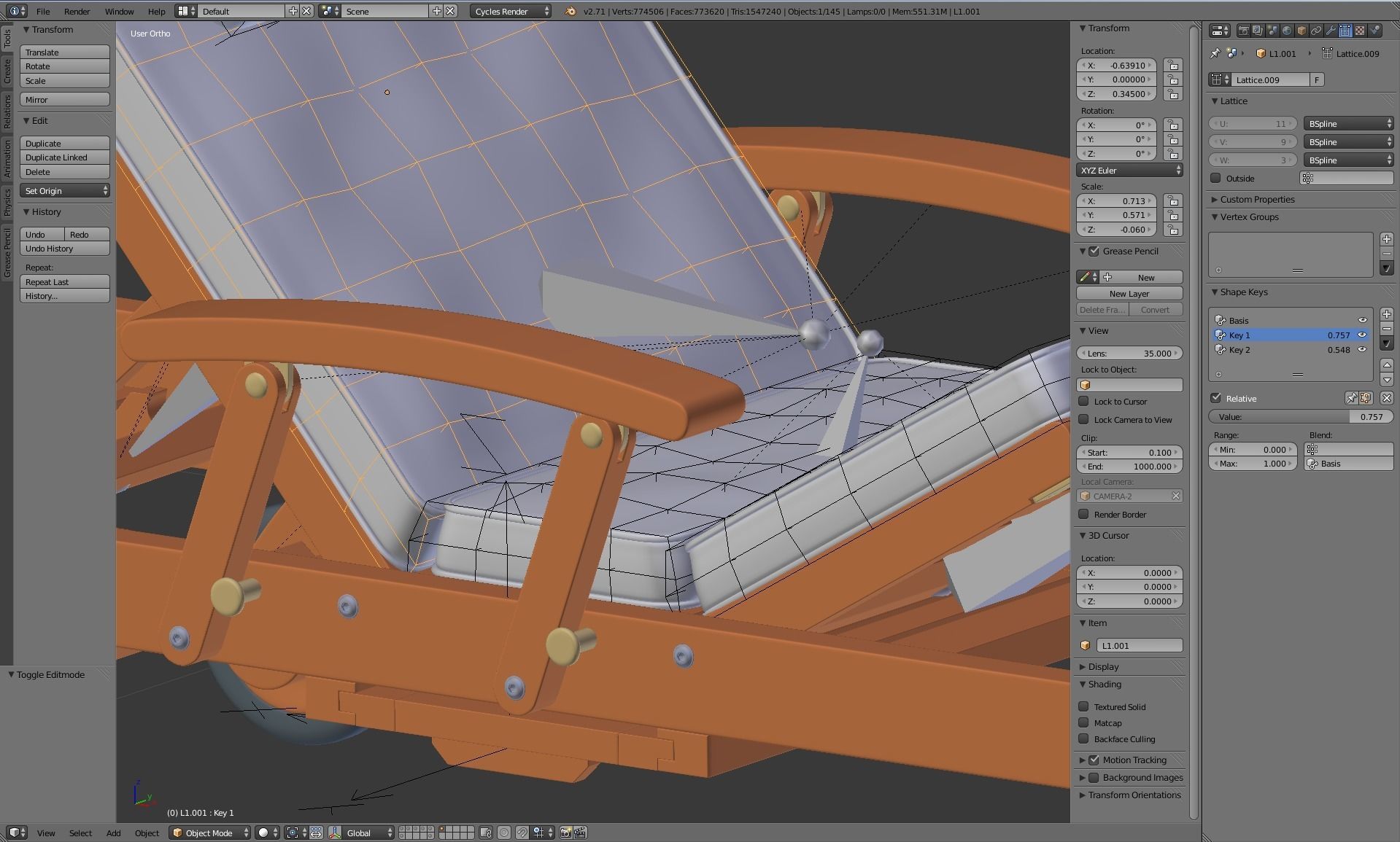 Wooden Sun Lounger 3D model_20