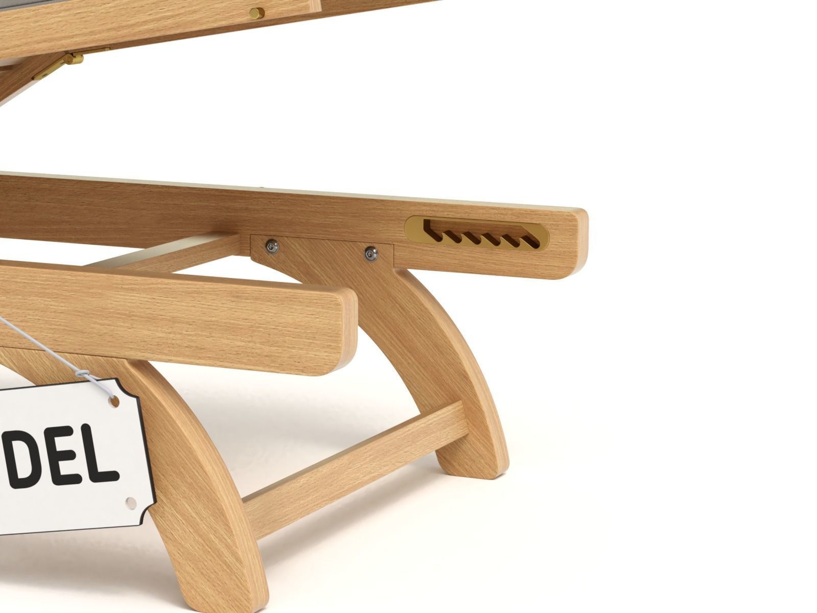 Wooden Sun Lounger 3D model_14