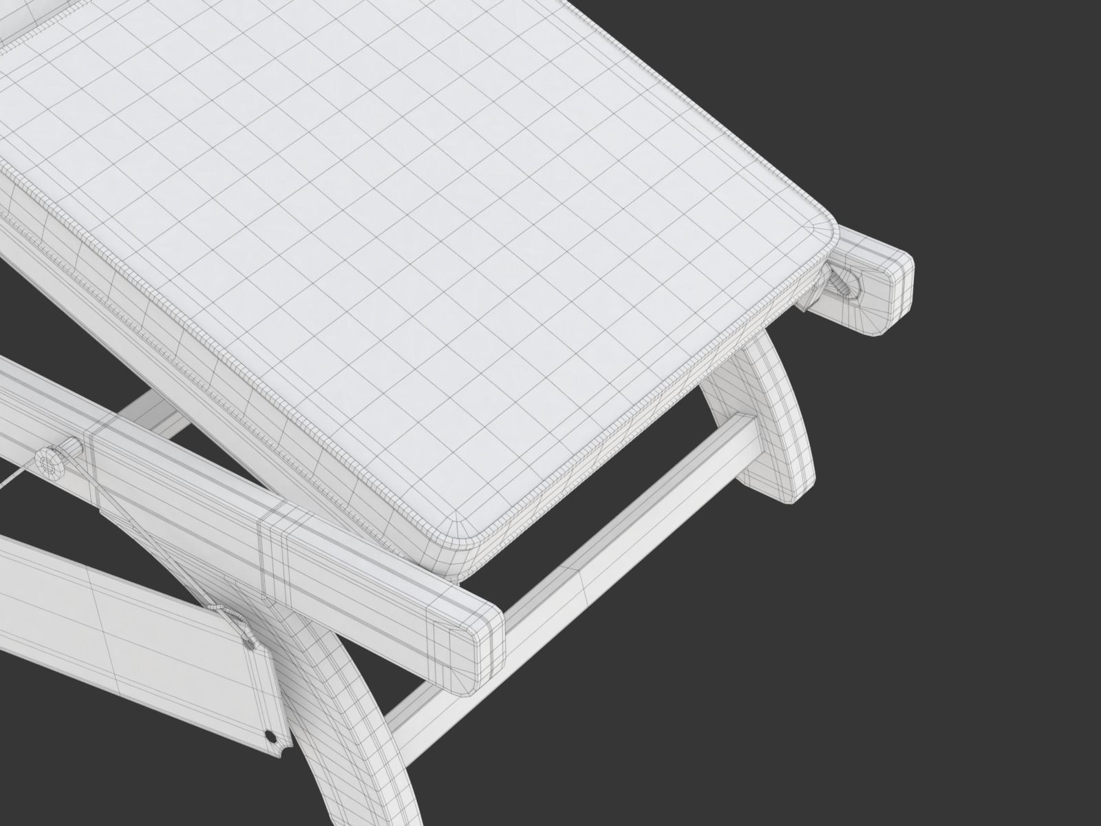 Wooden Sun Lounger 3D model_28