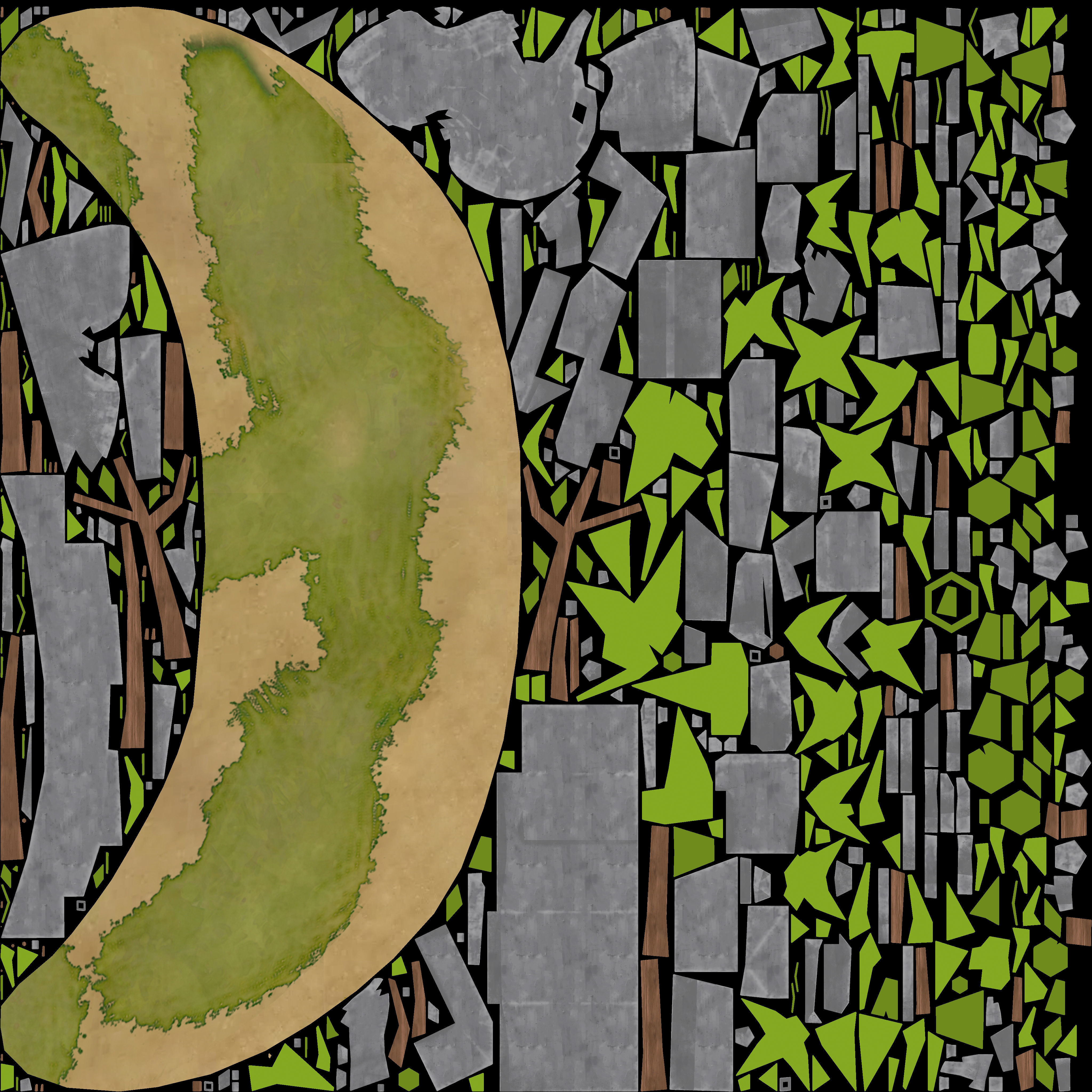 Island cartoon x4 Low-poly 3D model_7