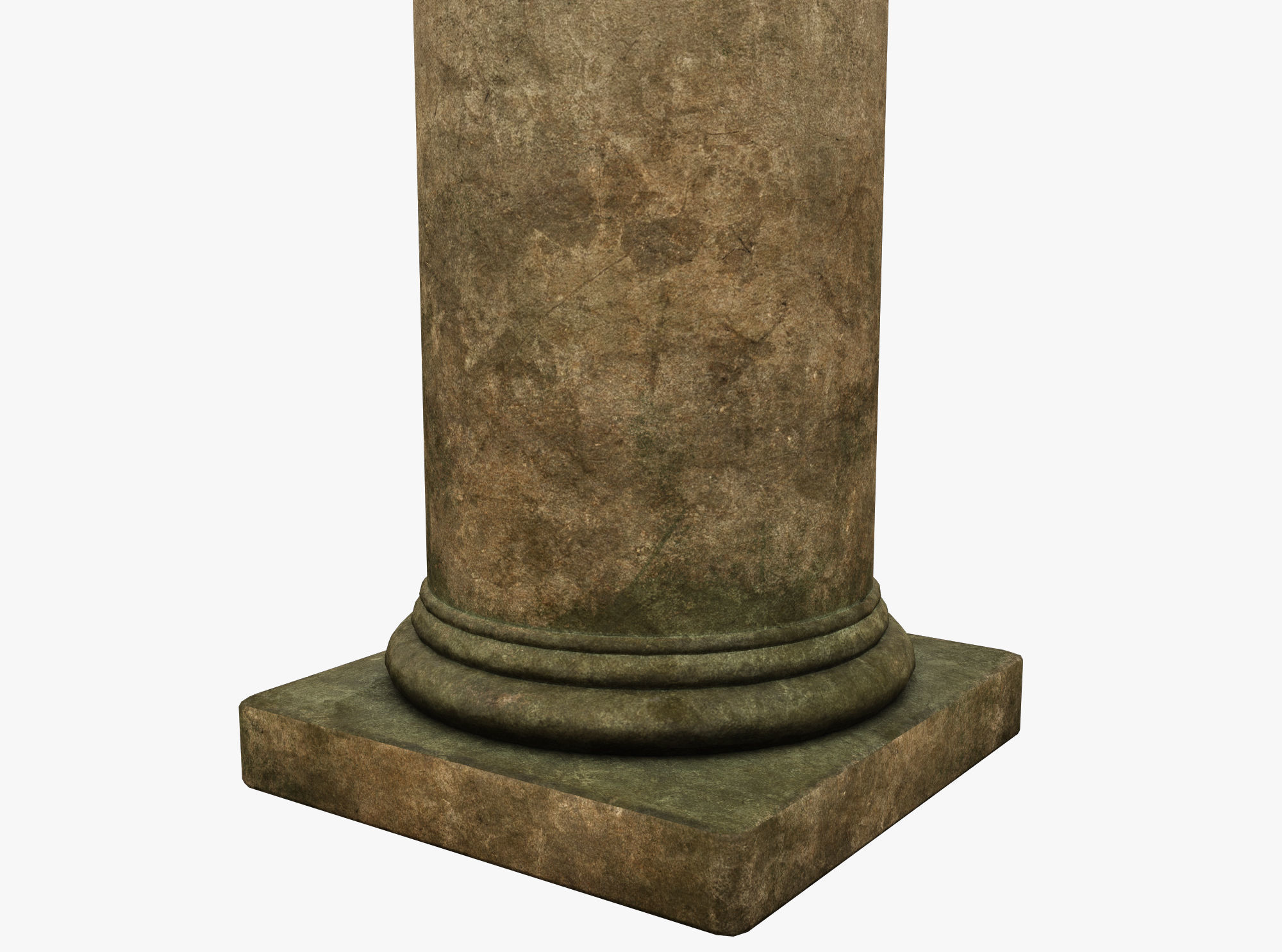 Column stone Low-poly 3D model_2