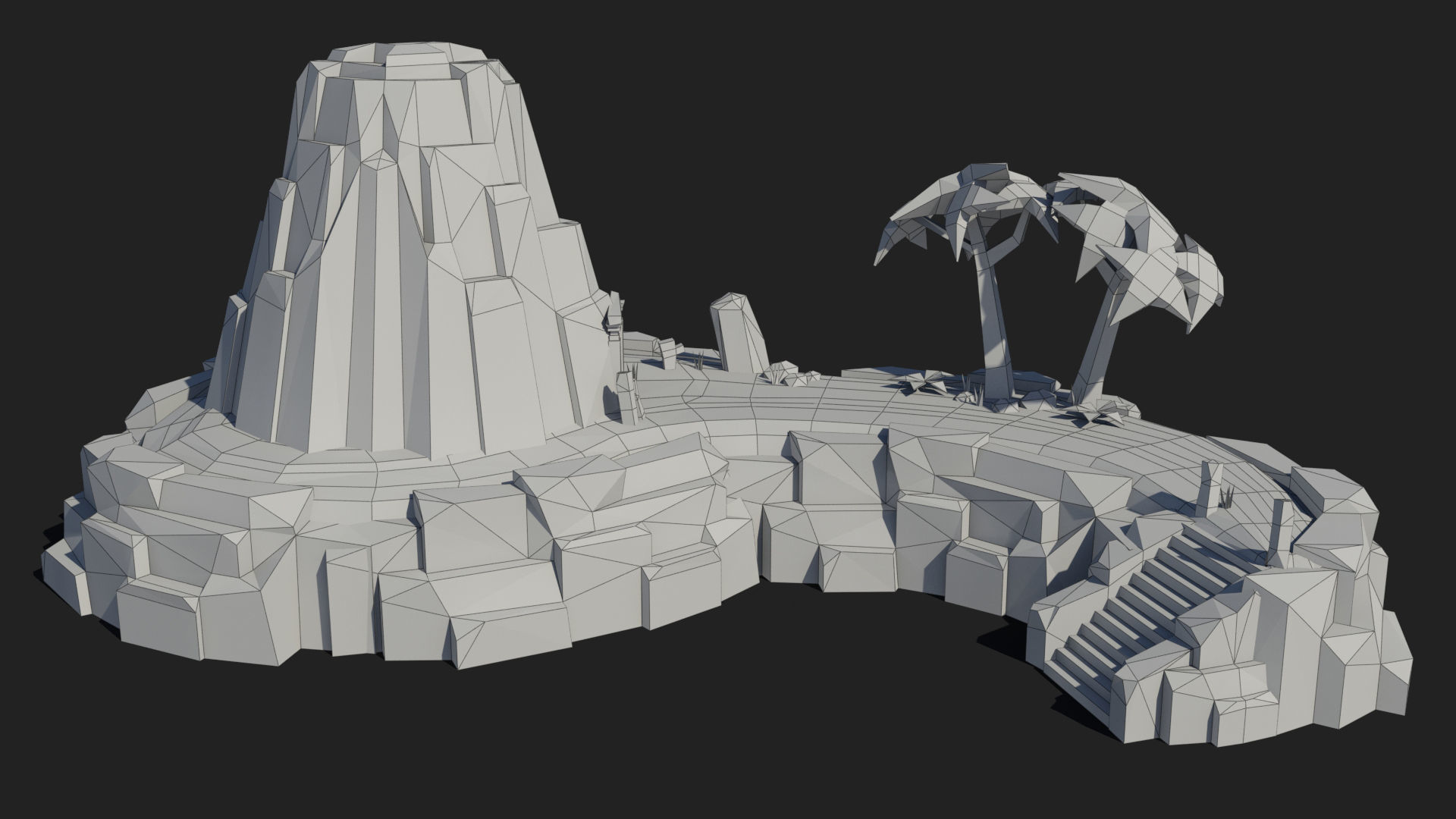 Island cartoon x5 Low-poly 3D model_4