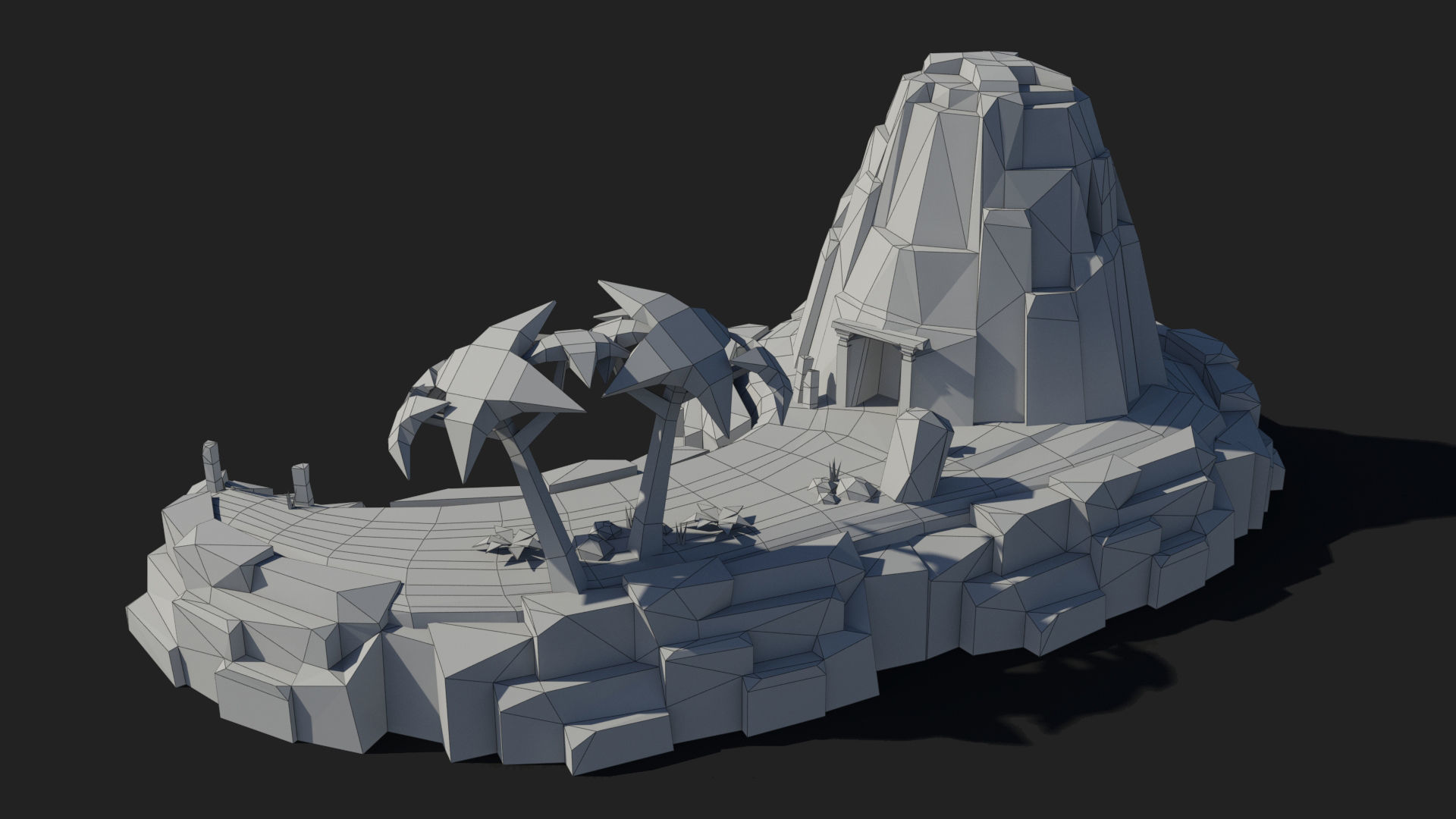 Island cartoon x5 Low-poly 3D model_5