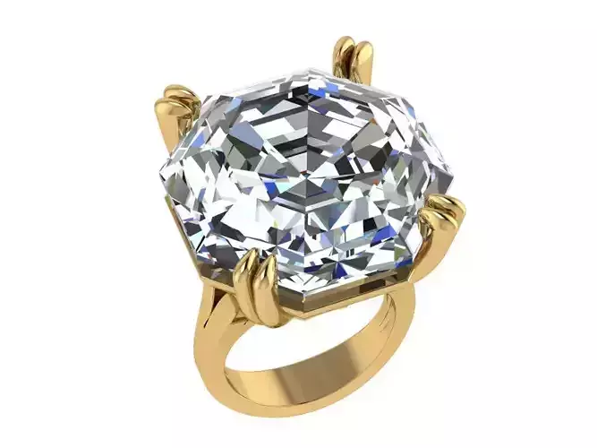 Ring279 octagon diamond ring