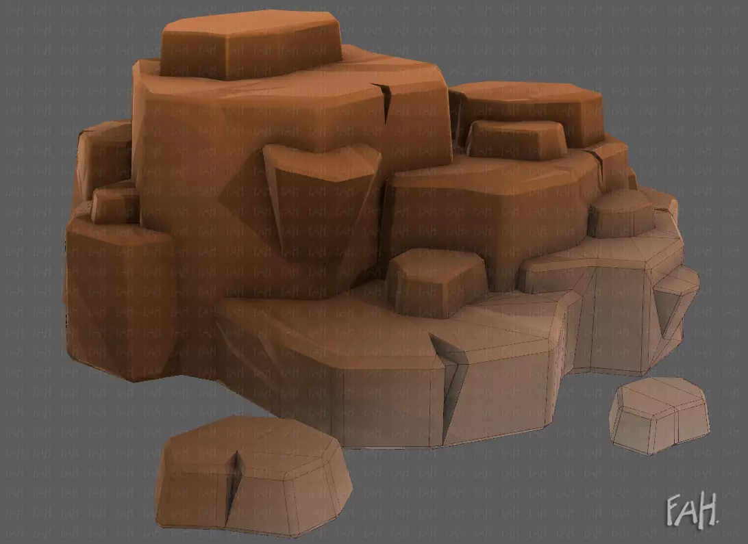 Rocks V04 Low-poly 3D model_0