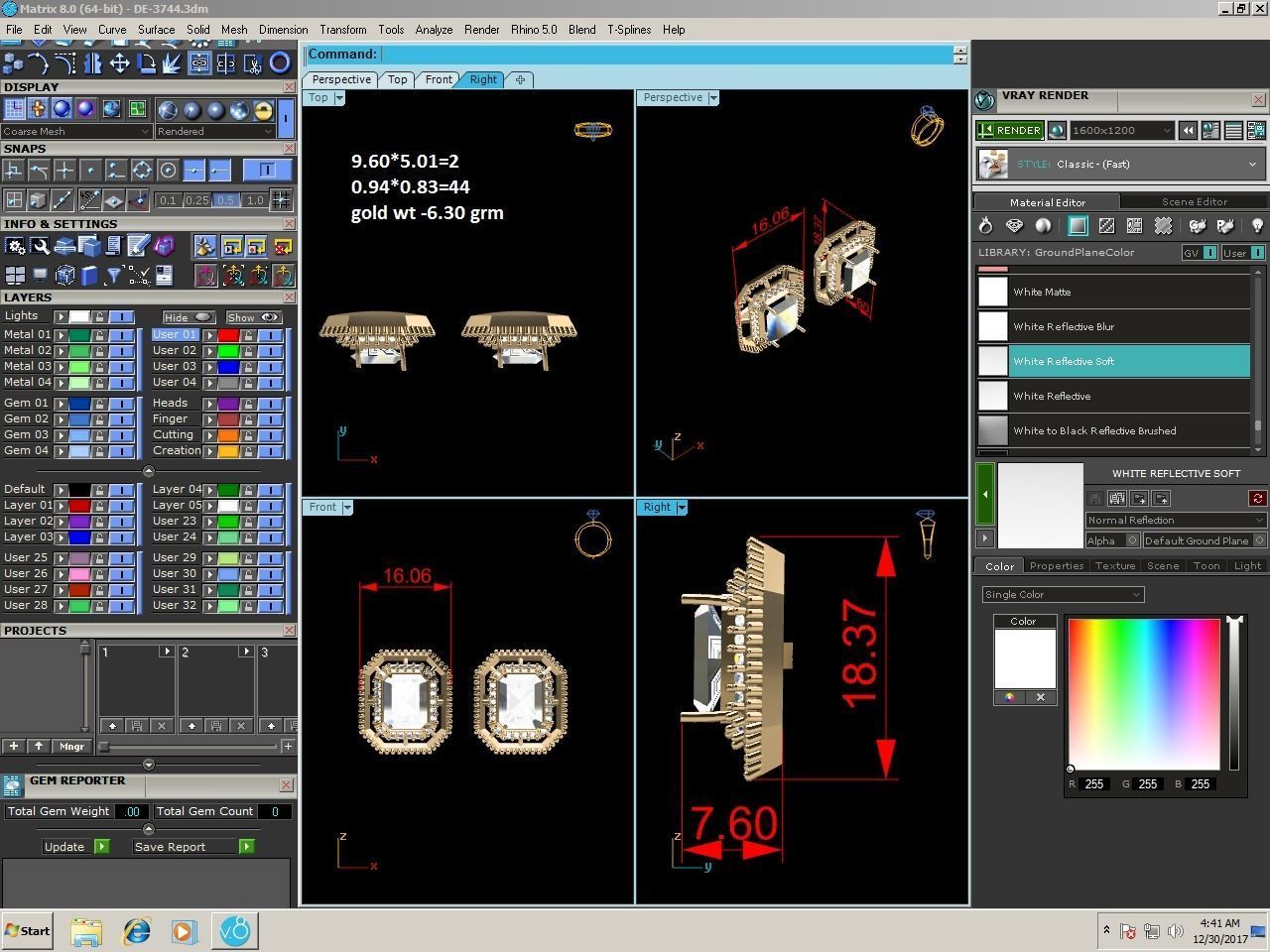 Women earrings 3D print model_4