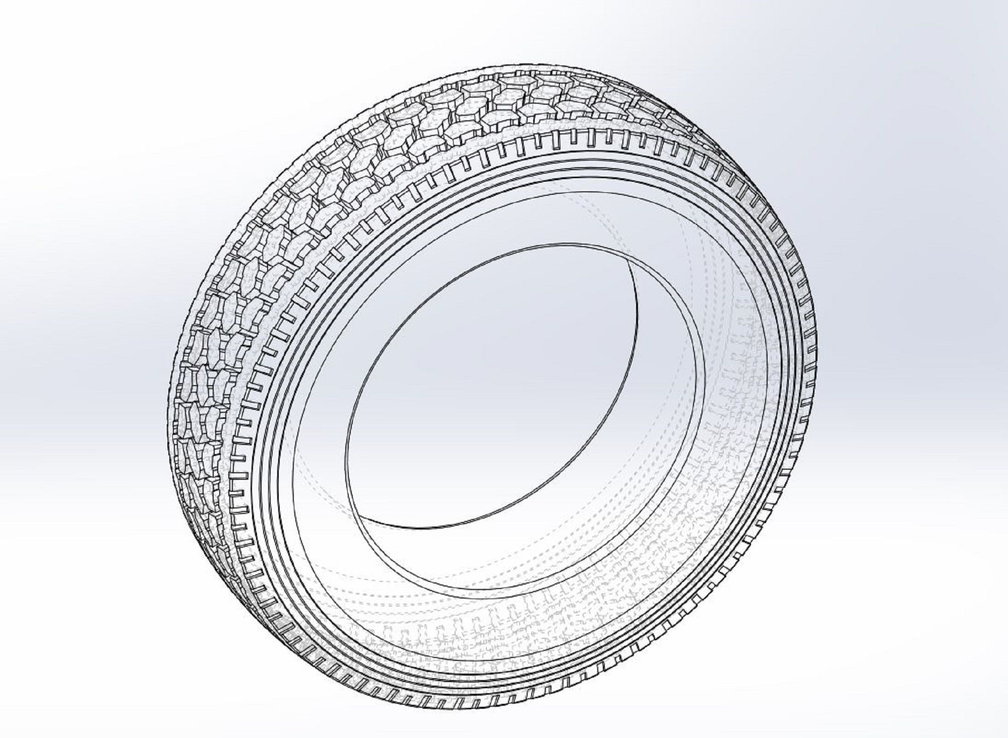 Truck tire Scale 1 to 25 3D print model_8