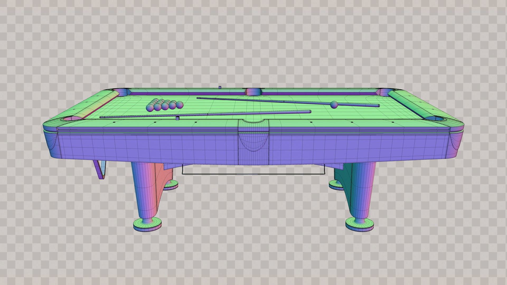 Brunswick Gold Crown Billiard Table Low-poly 3D model_5