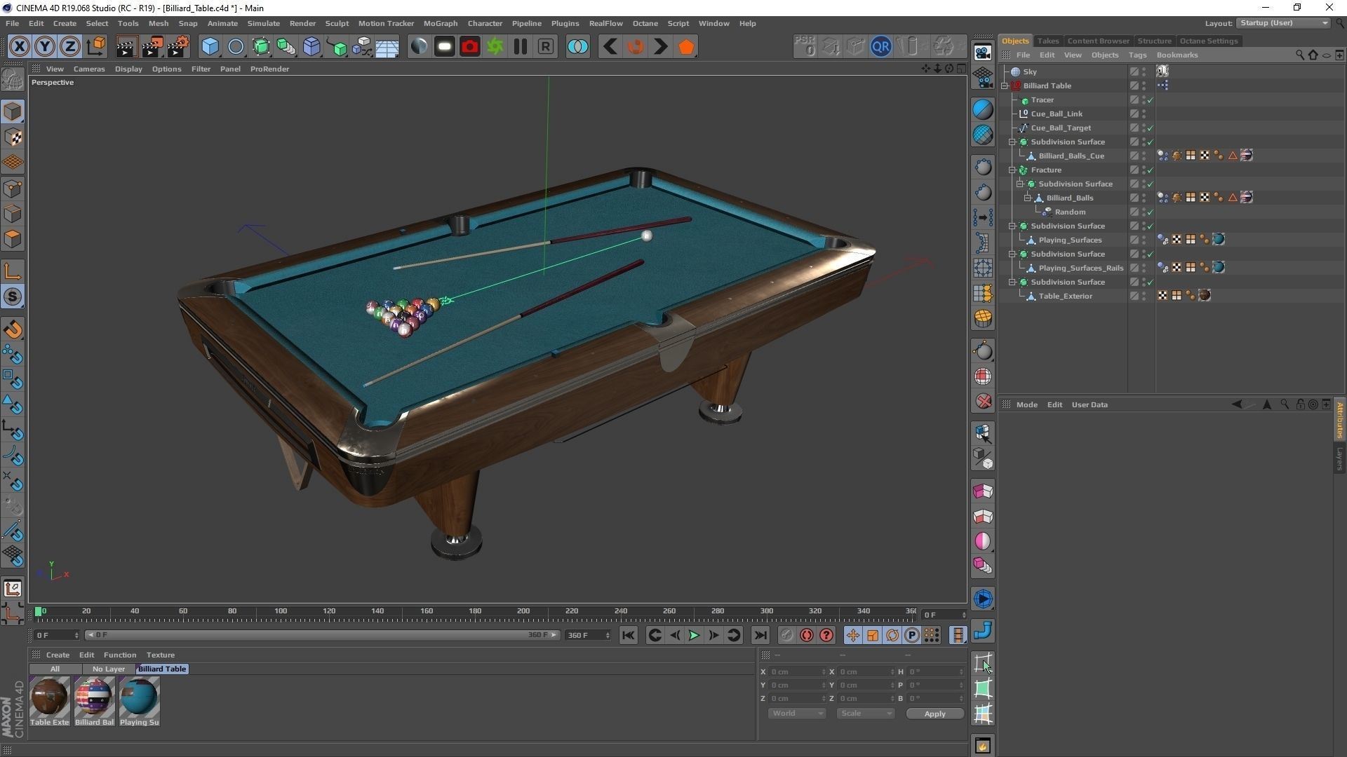 Brunswick Gold Crown Billiard Table Low-poly 3D model_24