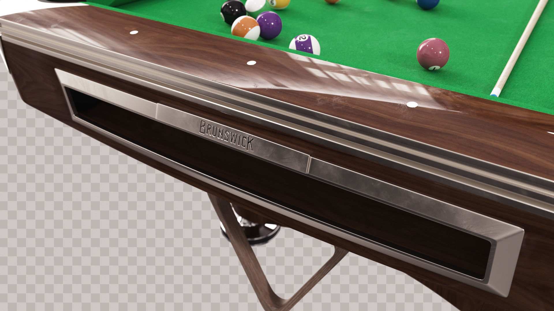 Brunswick Gold Crown Billiard Table Low-poly 3D model_12