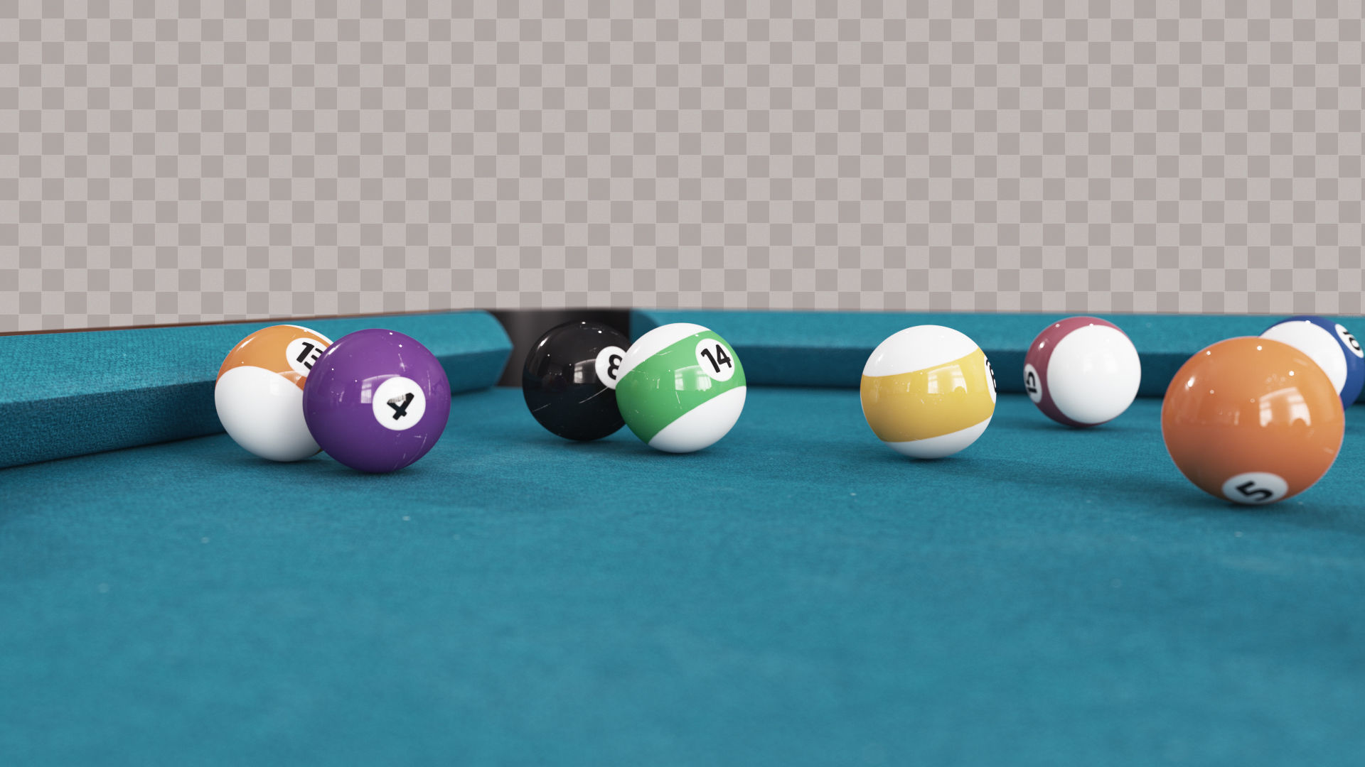 Brunswick Gold Crown Billiard Table Low-poly 3D model_10