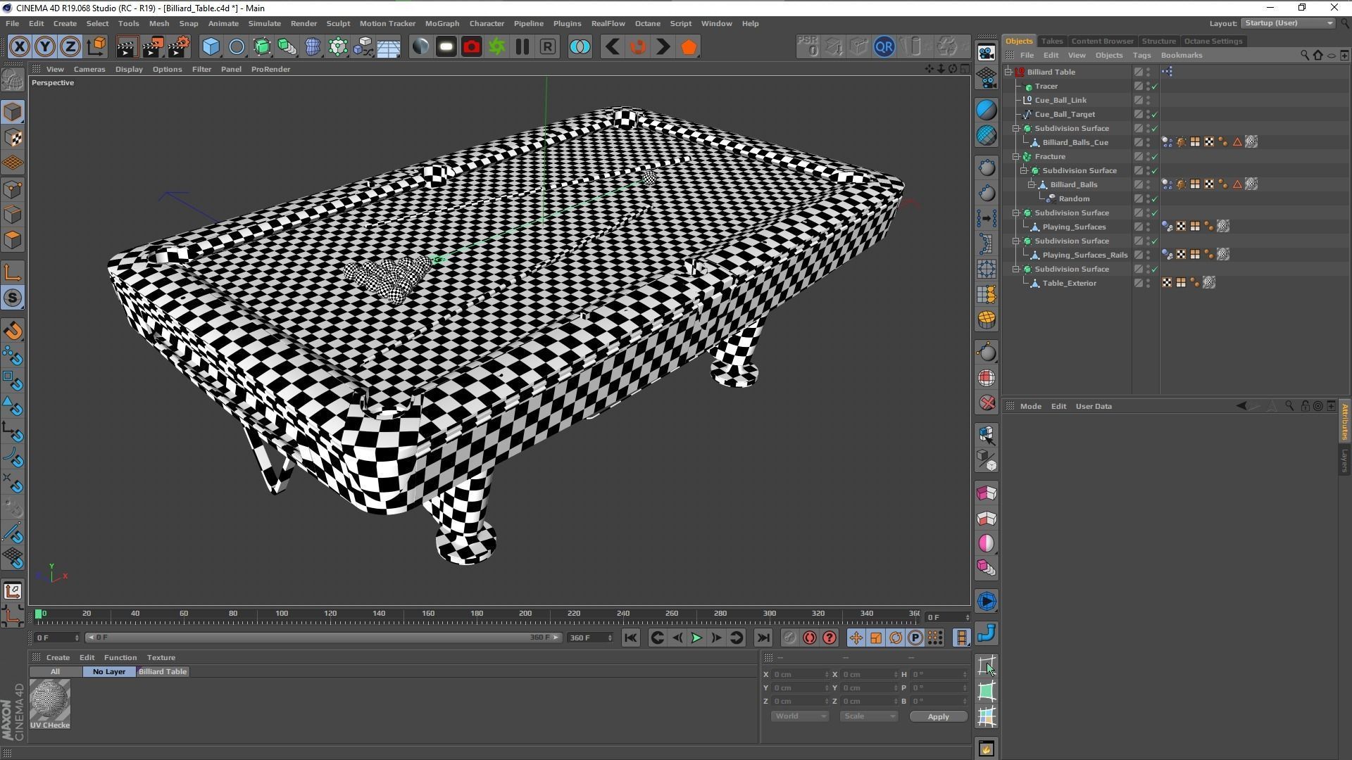 Brunswick Gold Crown Billiard Table Low-poly 3D model_22