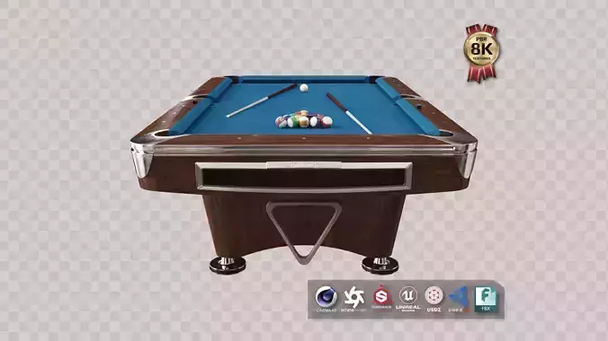 Brunswick Gold Crown Billiard Table Low-poly 3D model