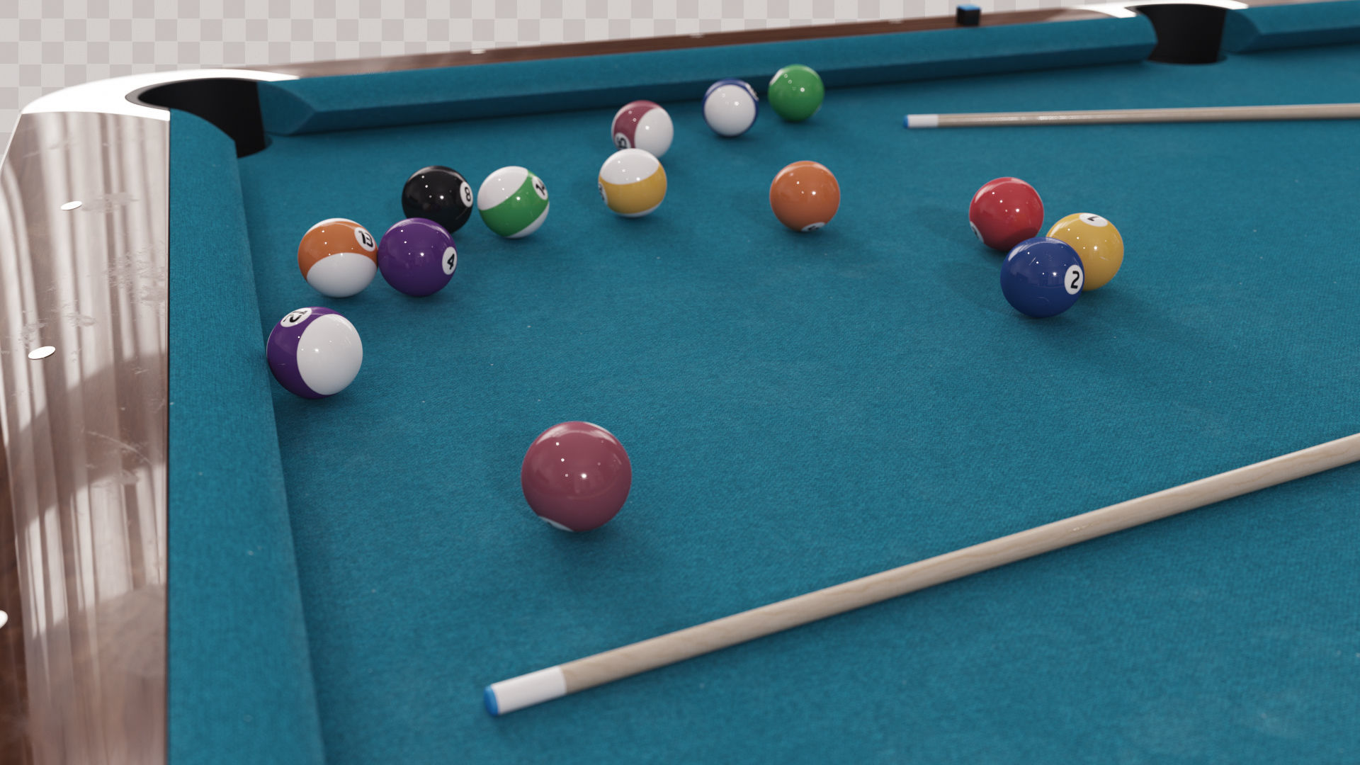 Brunswick Gold Crown Billiard Table Low-poly 3D model_8