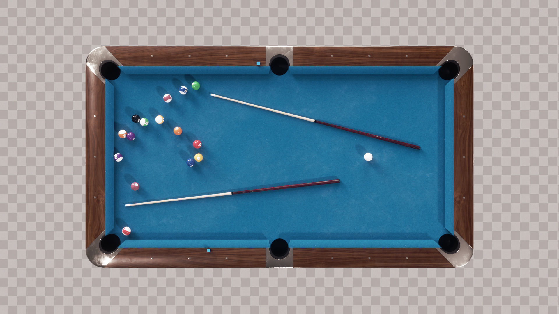 Brunswick Gold Crown Billiard Table Low-poly 3D model_7