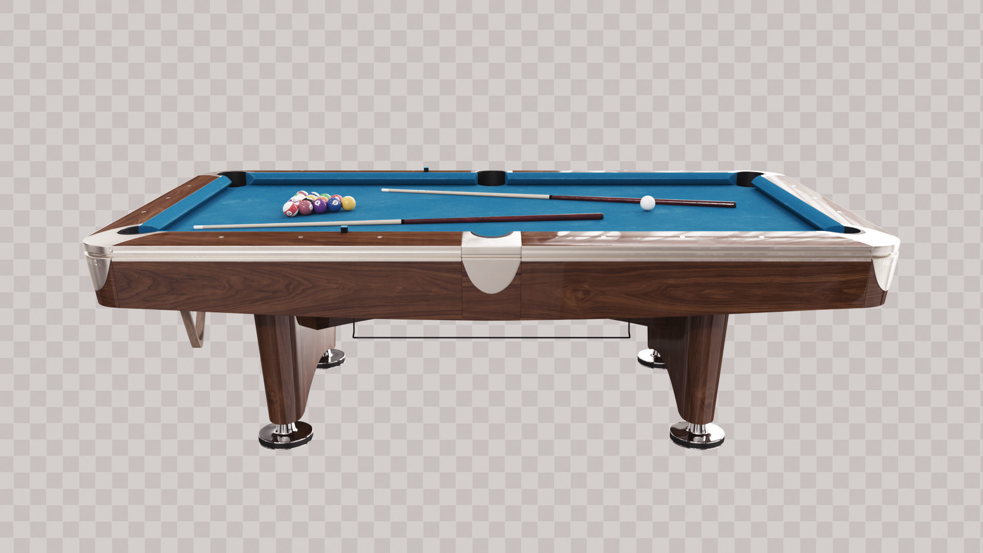 Brunswick Gold Crown Billiard Table Low-poly 3D model_2