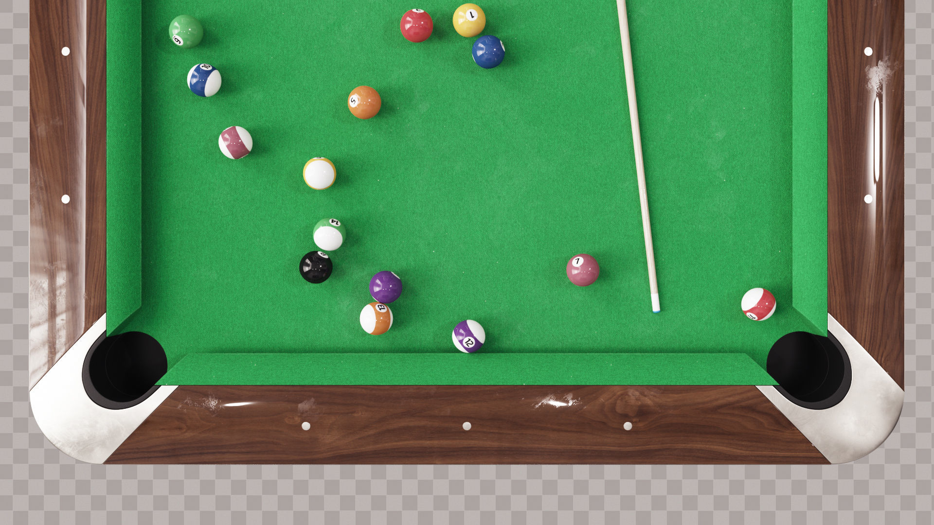 Brunswick Gold Crown Billiard Table Low-poly 3D model_13