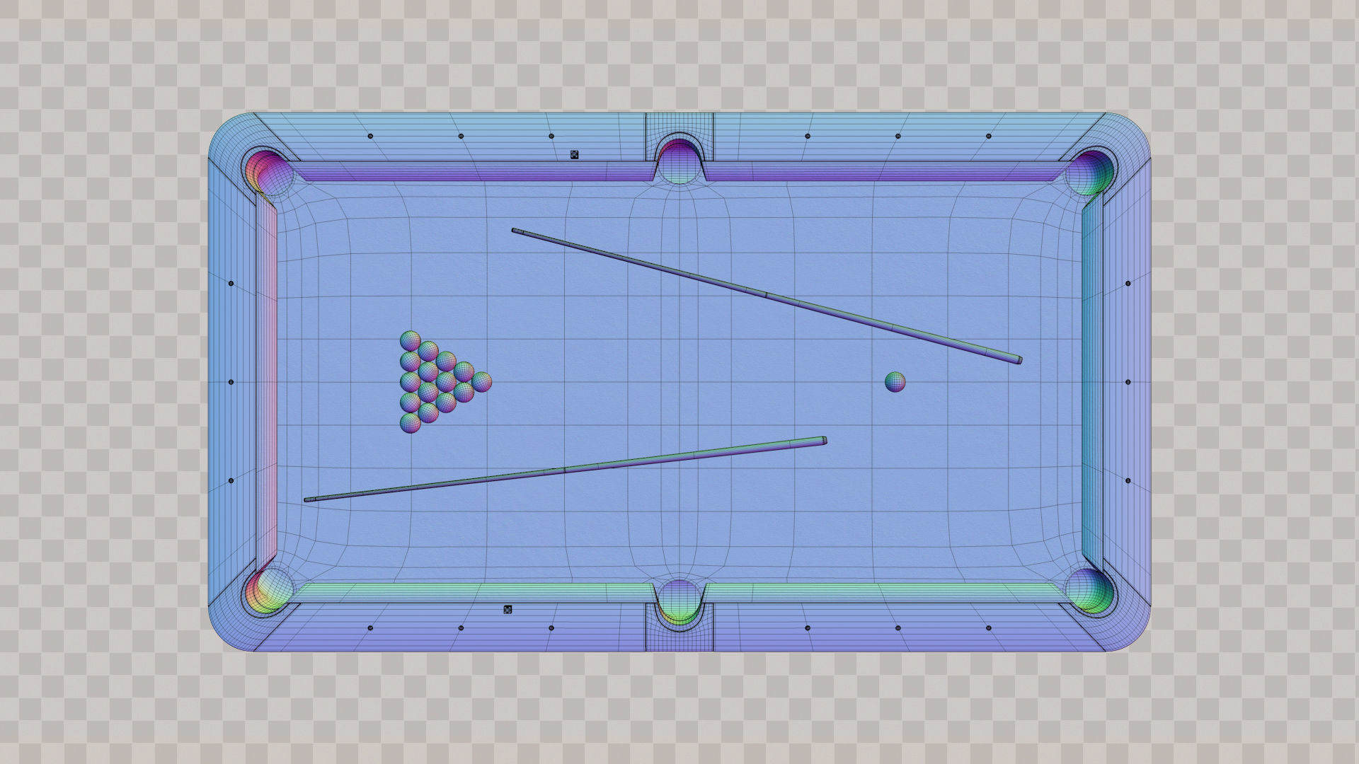 Brunswick Gold Crown Billiard Table Low-poly 3D model_4