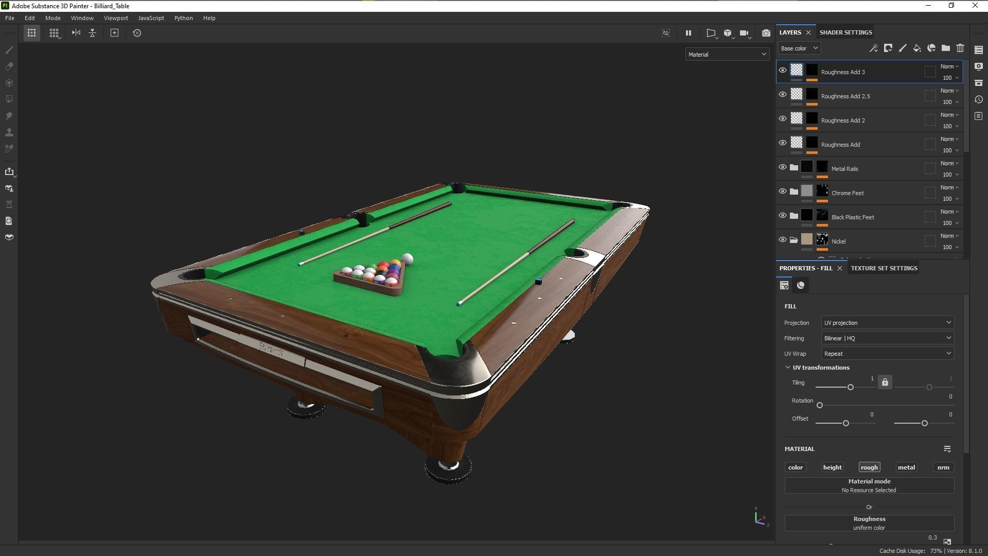 Brunswick Gold Crown Billiard Table Low-poly 3D model_25