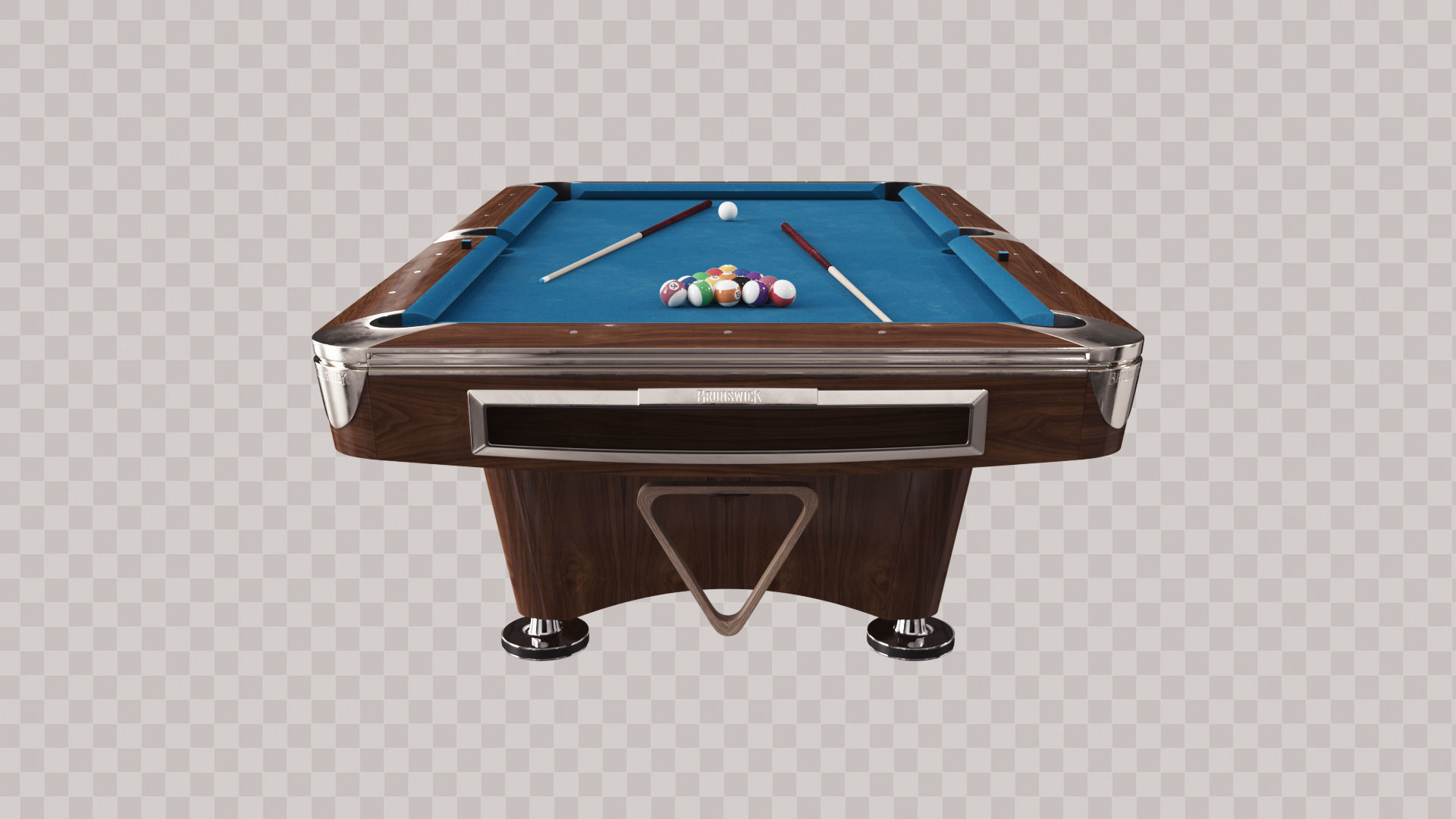 Brunswick Gold Crown Billiard Table Low-poly 3D model_3