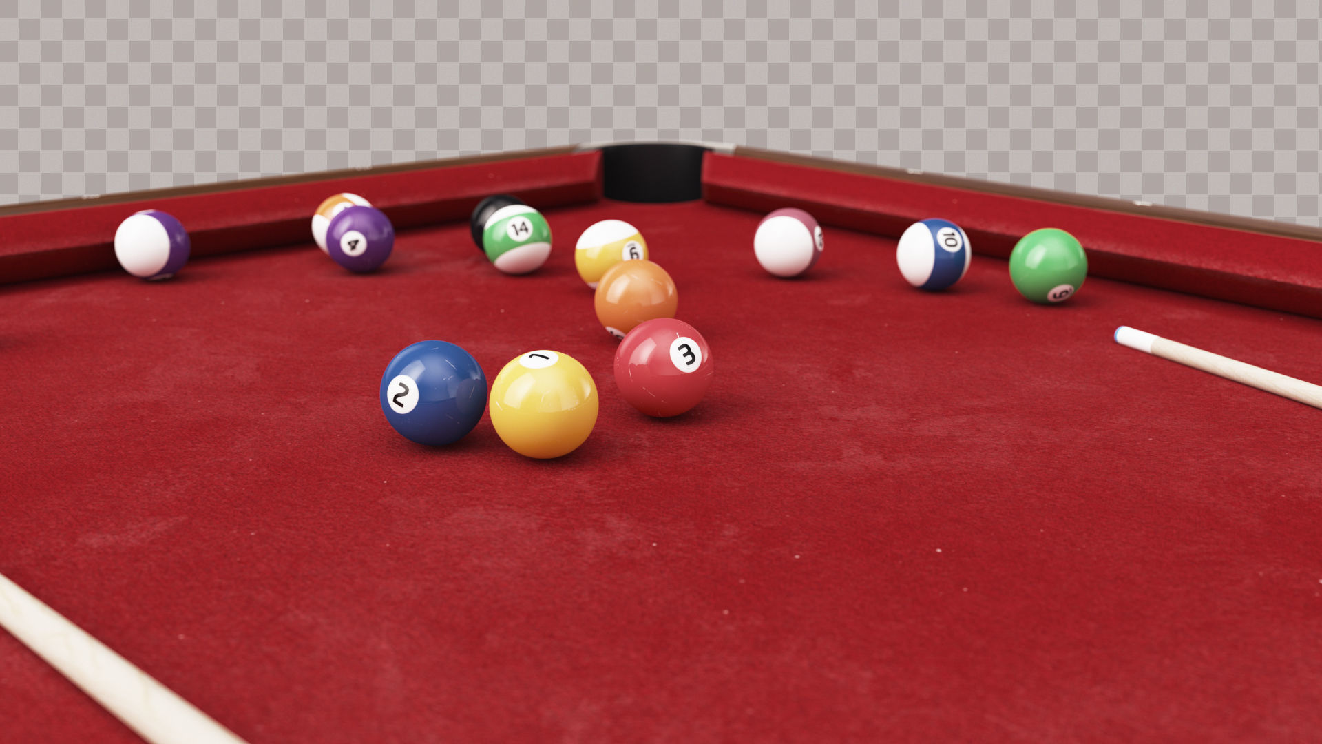 Brunswick Gold Crown Billiard Table Low-poly 3D model_17