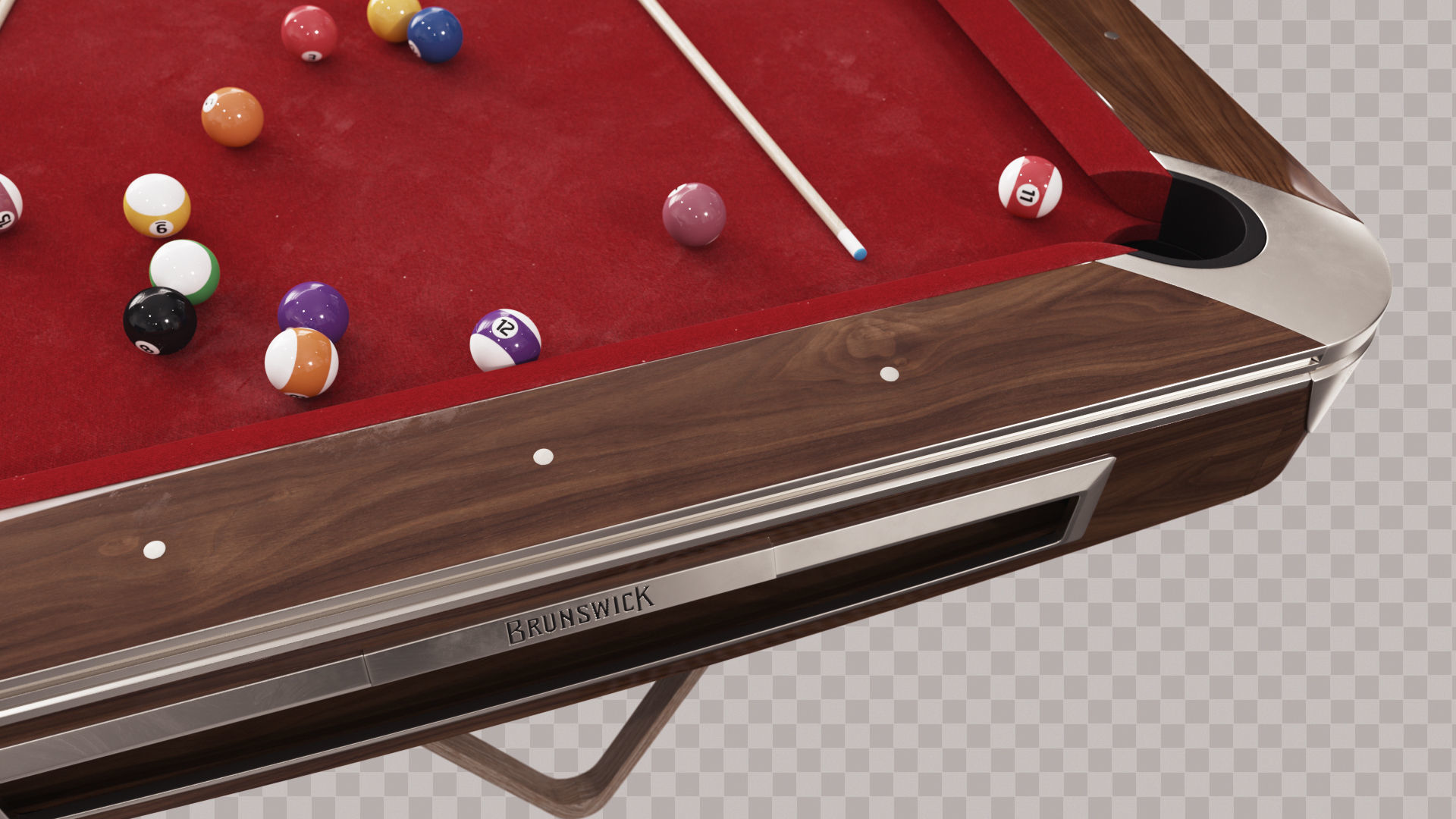 Brunswick Gold Crown Billiard Table Low-poly 3D model_20