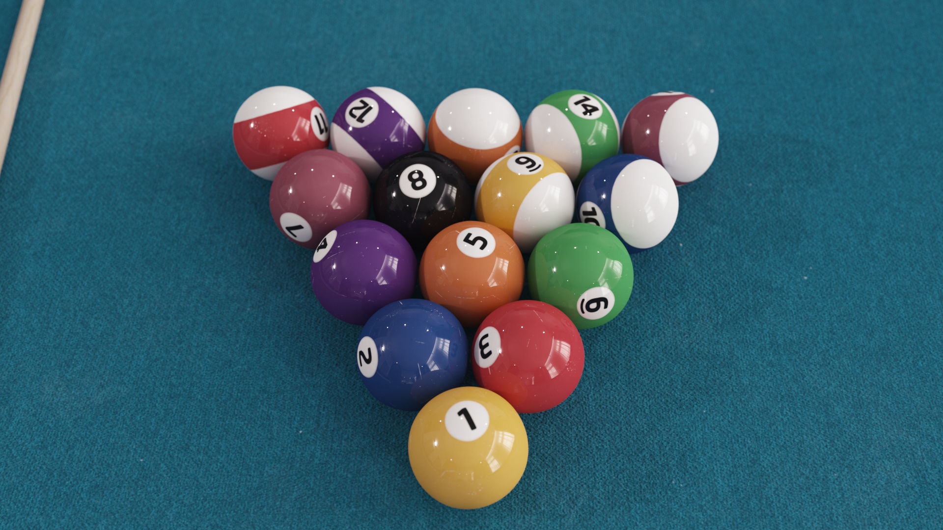 Brunswick Gold Crown Billiard Table Low-poly 3D model_9