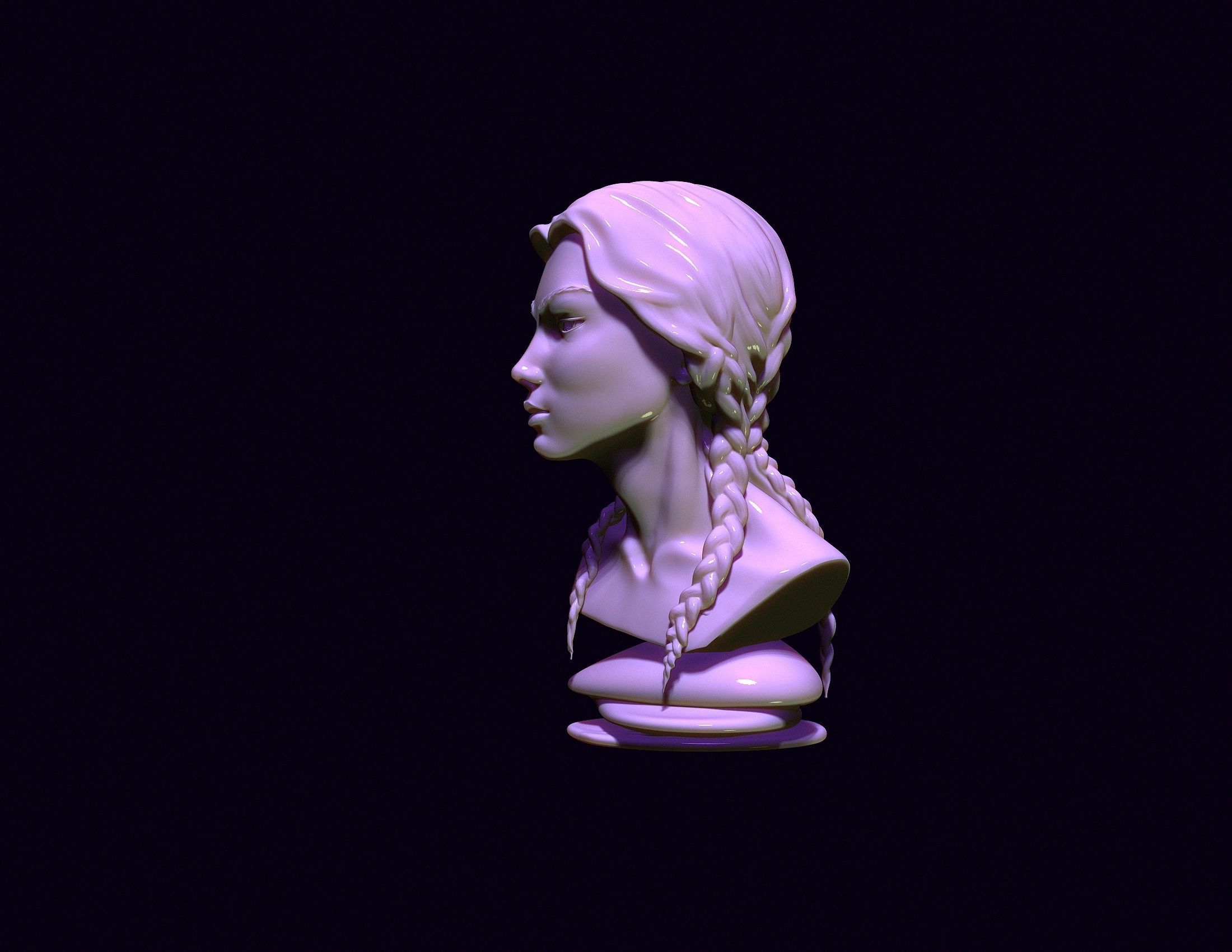 bust of an asian girl 3D print model_4