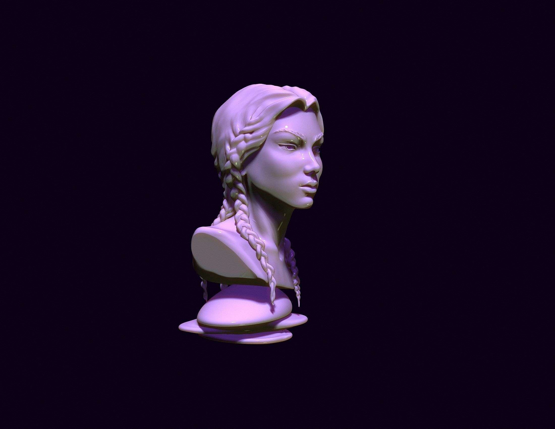 bust of an asian girl 3D print model_12